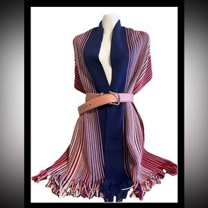 Missoni Women's Wool Blend Fringe Scarf In Multicolor 17 W X 76 L NWT